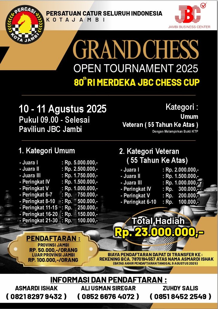 ♟️ GRAND CHESS OPEN TOURNAMENT 2025 ♟️